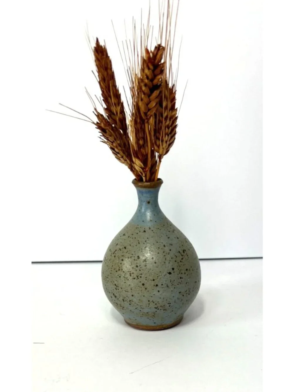 Vintage Studio Pottery Speckled Stoneware Glazed Decorative Vase Artist Signed
